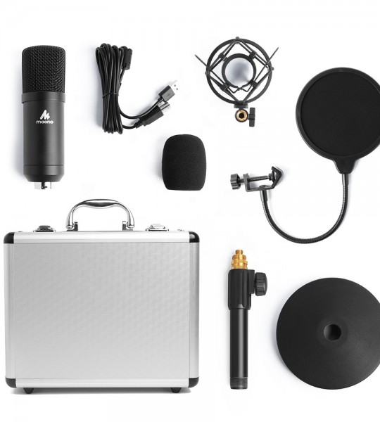 Kit de microphone à condensateur professionnel MAONO USB Plug and Play avec tout métal